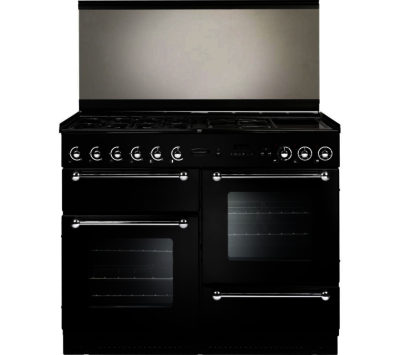 RANGEMASTER  110 Dual Fuel Range Cooker - Black & Chrome